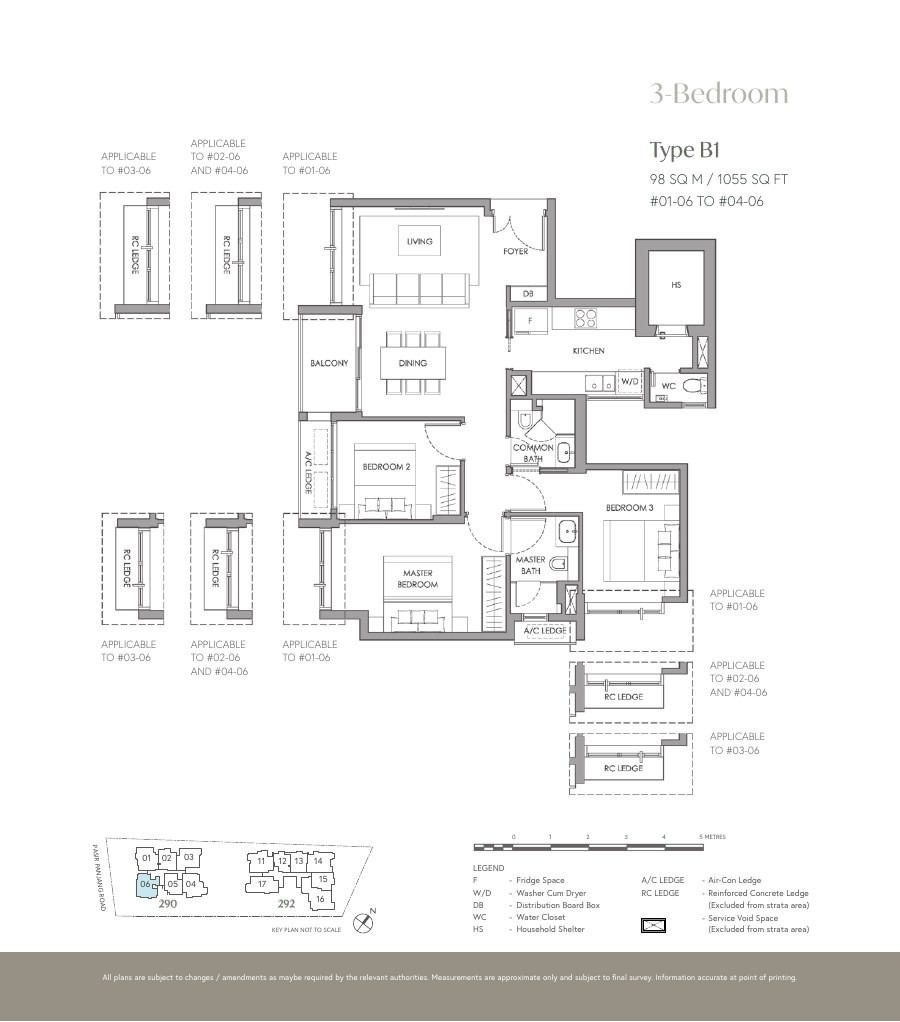 The Hillshore 3 Bedroom Type B1 floor plan