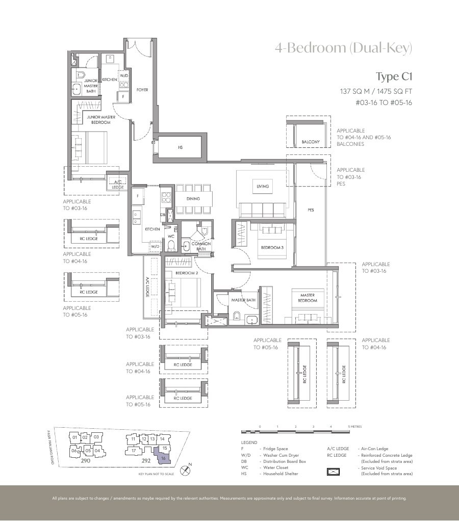The Hillshore 4 Bedroom Type C1 · Dual-Key floor plan